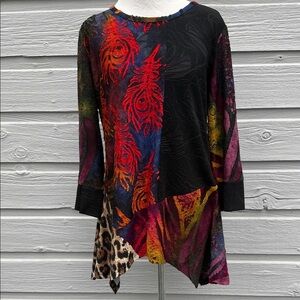 Calessa Art to wear boho mixed media tunic top MP